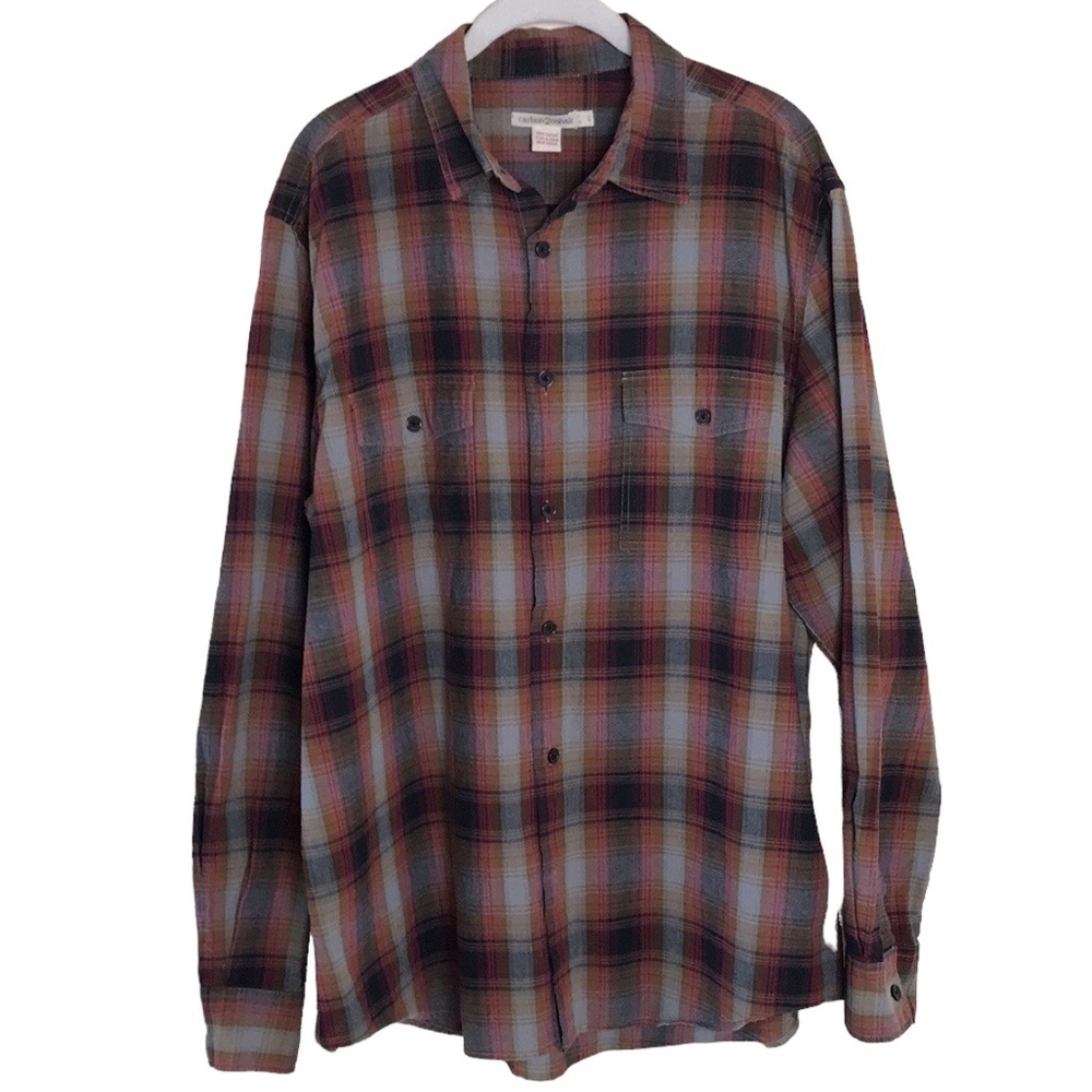 Carbon2Cobalt Plaid Button Down Shirt Sz L